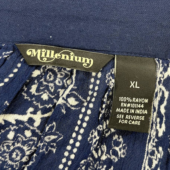 Millenium Navy with Cream Tank Style Mini Dress - Picture 3 of 3